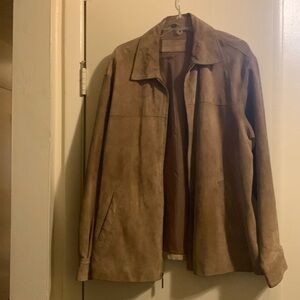 John Ashford men’s leather suede jacket large